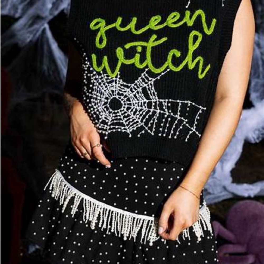 NWT Queen of Sparkles Queen Witch Sweater Vest
